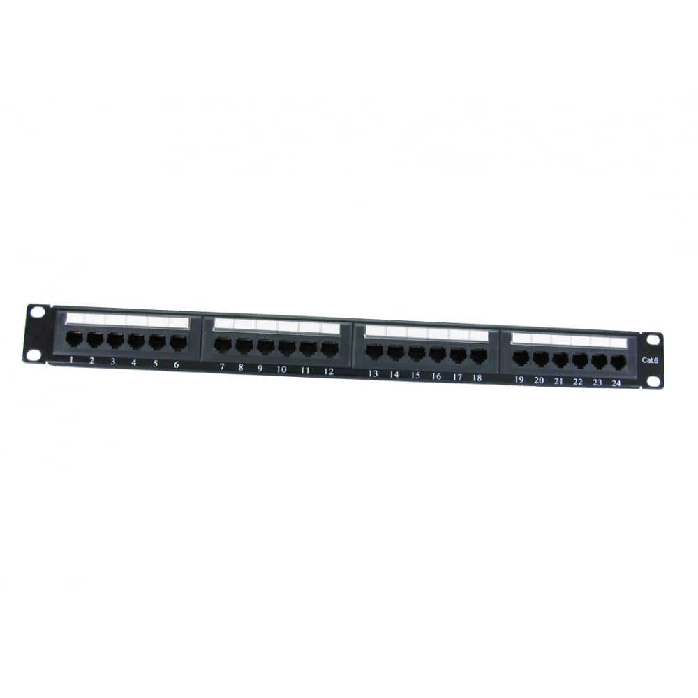 cat6 24 port patch panel in black