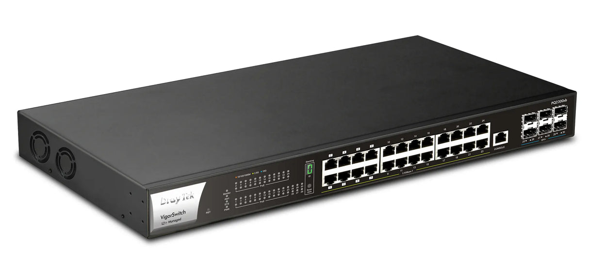 DrayTek VigorSwitch PQ2300xb 24-Port 2.5GbE PoE++ Managed Switch with 10Gb SFP+
