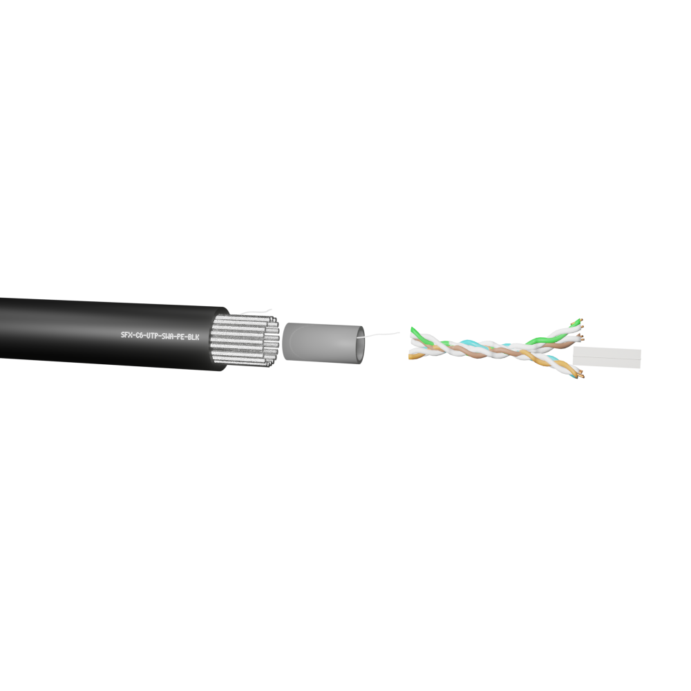Armoured Cat 6 Cable 100m – SWA Outdoor Ethernet Cable