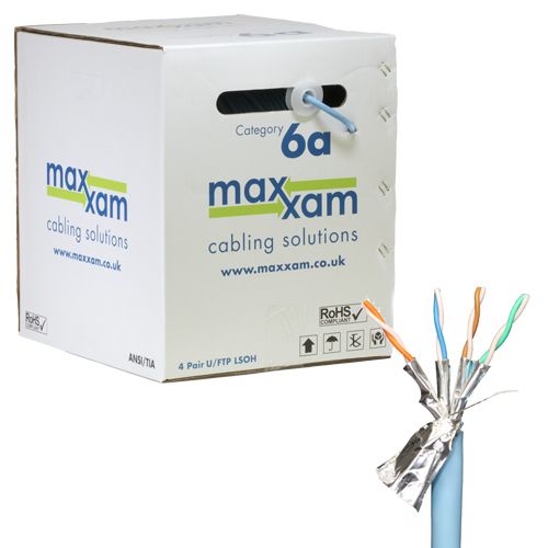 Cat6a Shielded Cable – 305m Reel | F/FTP | Ice Blue | B2ca