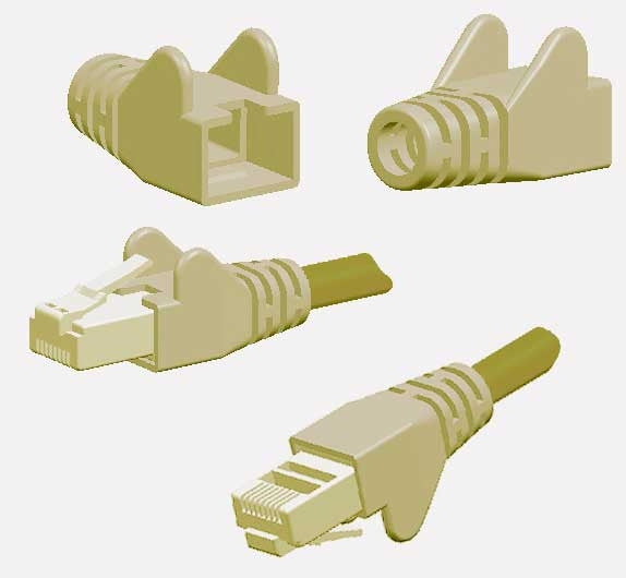 Shielded Cat6 Connector + Rj45 Cable Boot