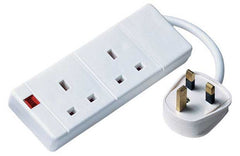 2 Way Trailing Socket White - 2 Mtr