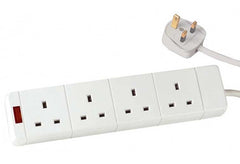 4 Way Trailing Socket White