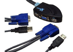 Micro 2 Port USB KVM with Built in USB Cables