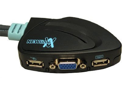 Micro 2 Port USB KVM with Built in USB Cables