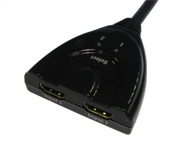 2 Way Hdmi Switch Box Man/auto & Inbuilt Cable