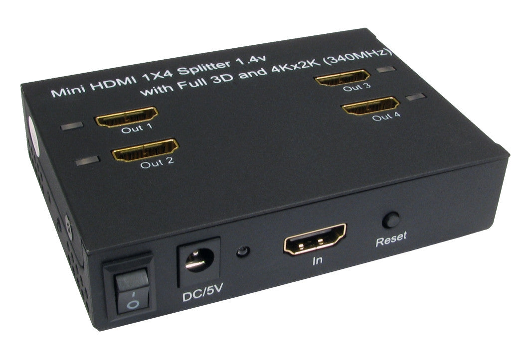 4 Port Hdmi 1.4 Splitter Supports Ultra High Definition 4k X 2k + Full Hd