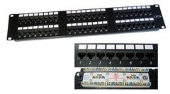 48 Port 2U Rack Mountable Cat5e RJ45 UTP Patch Panel