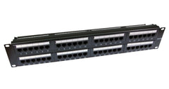 48 Port 2U Rack Mountable Cat5e RJ45 UTP Patch Panel with Cable Management Bar