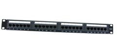 24 Port 1U Rack Mountable Cat6 RJ45 UTP Patch Panel with Cable Management Bar