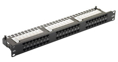 24 Port 1U Black Excel Cat6 RJ45 UTP Right Angle Patch Panel