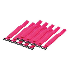 500 x 20mm Hook & Loop (velcro) Cable Ties - pink (10 pcs)