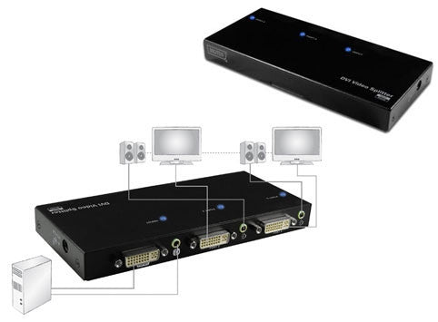1080p DVI Splitter with Audio (1920 x 1200)