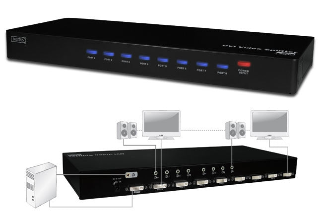 1080p DVI Splitter with Audio (1920 x 1200)