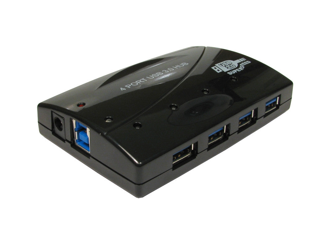 Usb 3.0 4 Port Hub - Black + Cable + Psu