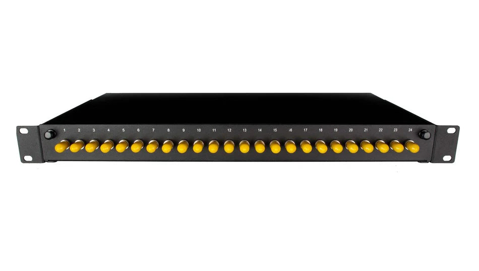 Singlemode ST Fibre Patch Panel – 1U Sliding Rackmount – 4 to 24 Fibre
