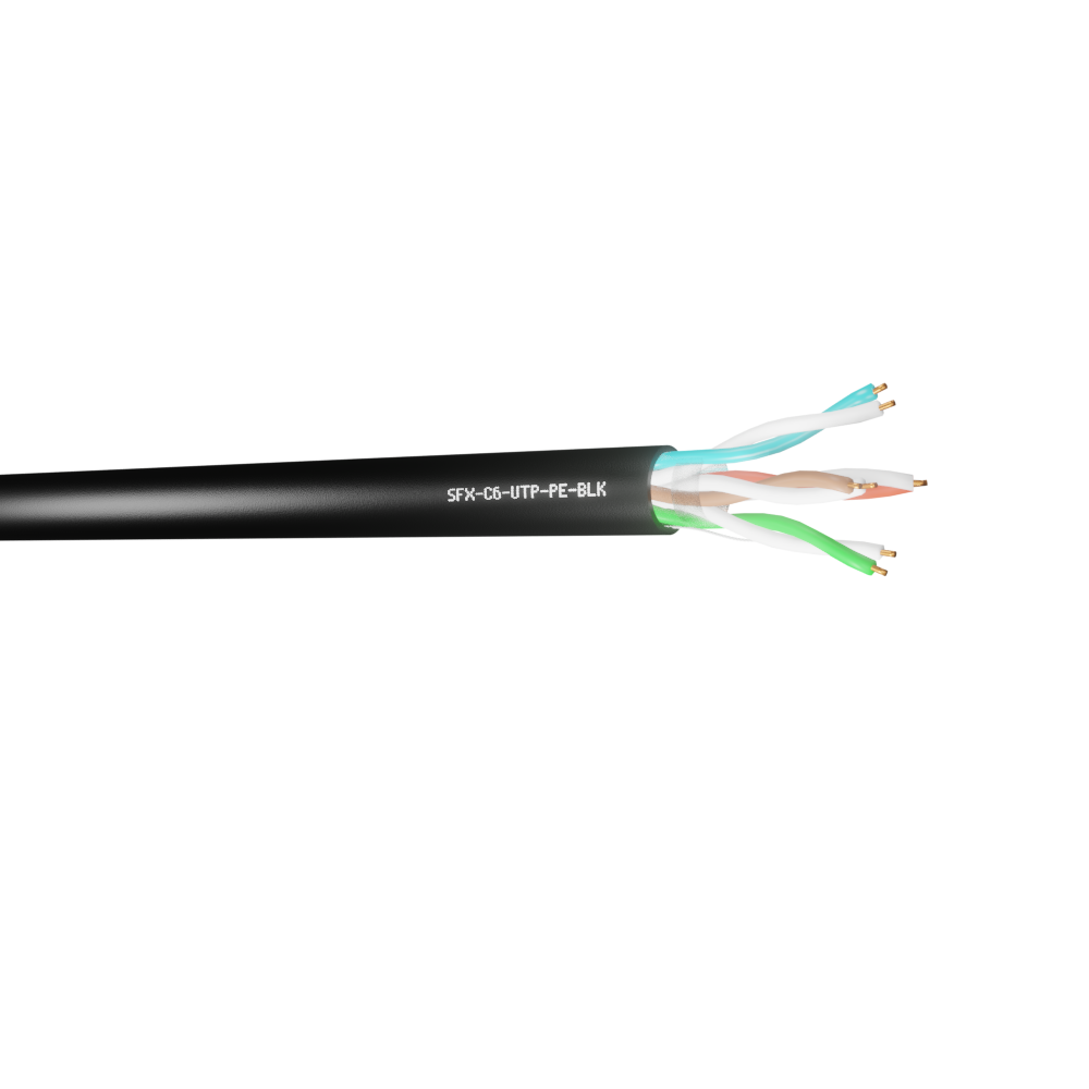 Cat6 External Cable 100m – Outdoor Ethernet Cable (UTP, Black PE)