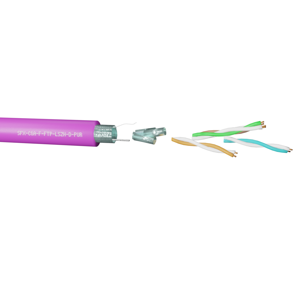 Cat6a F/FTP Purple LSZH 305m