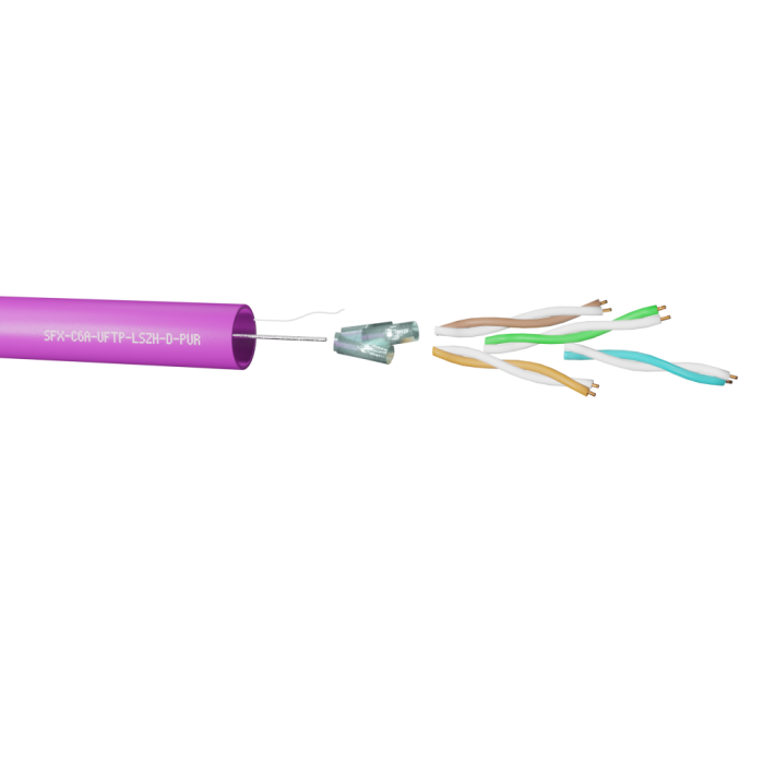 Cat6a U/FTP Cable – Purple LSZH – 305m
