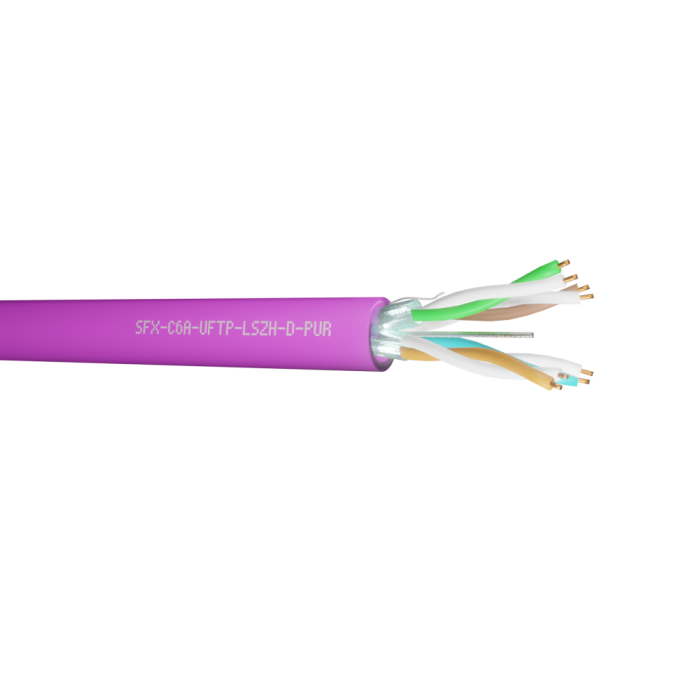 Cat6a U/FTP Cable – Purple LSZH – 305m