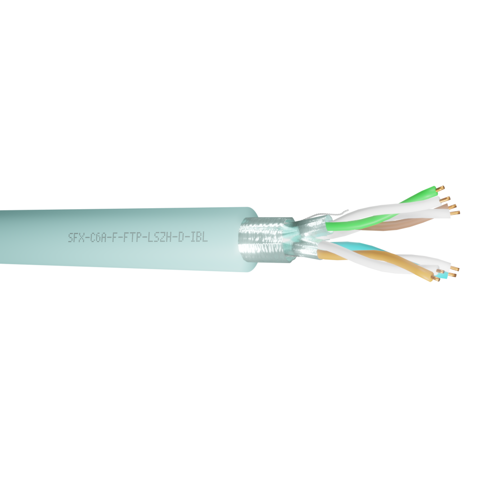 Cat6a F/FTP Cable – Ice Blue LSZH – 305m