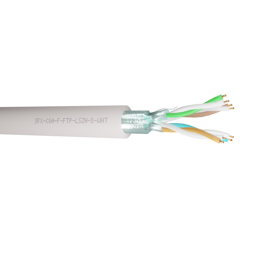 Cat6a F/FTP Cable – White LSZH – 305m