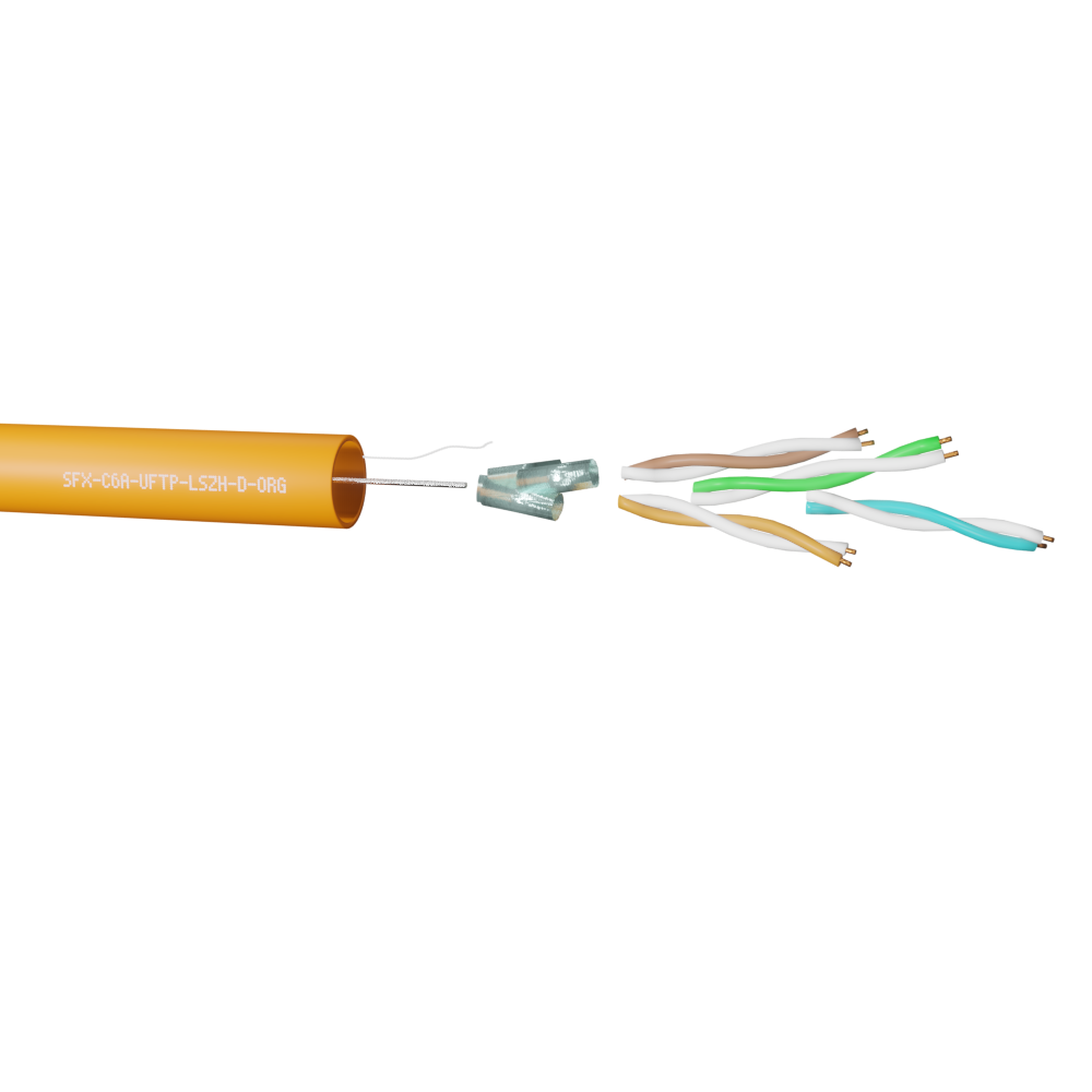 Cat6a U/FTP Cable – Orange PVC – 305m