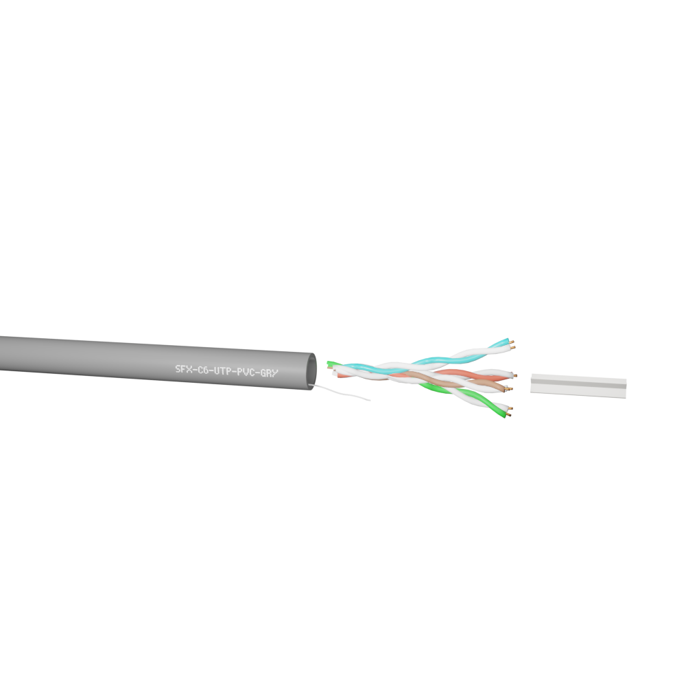 Cat6 UTP Cable – Grey PVC – 100m