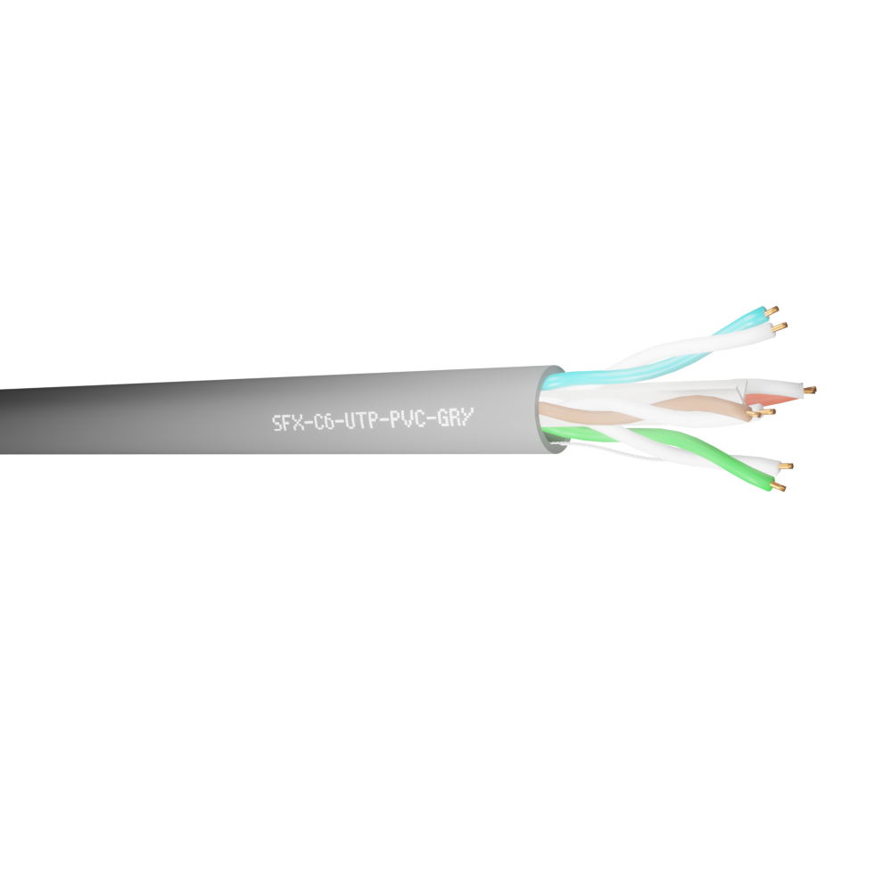 Cat6 UTP Cable – Grey PVC – 100m