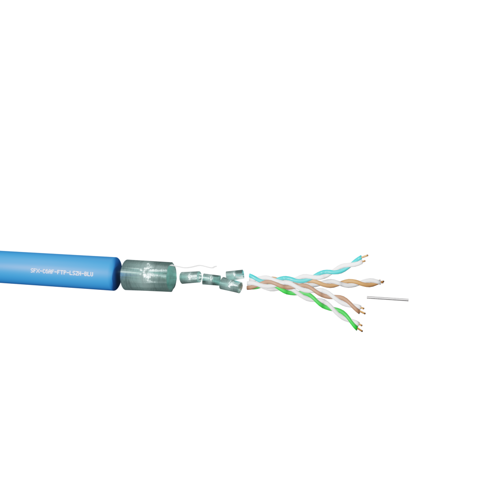 Cat6a F/FTP Cable – Blue LSZH – 305m
