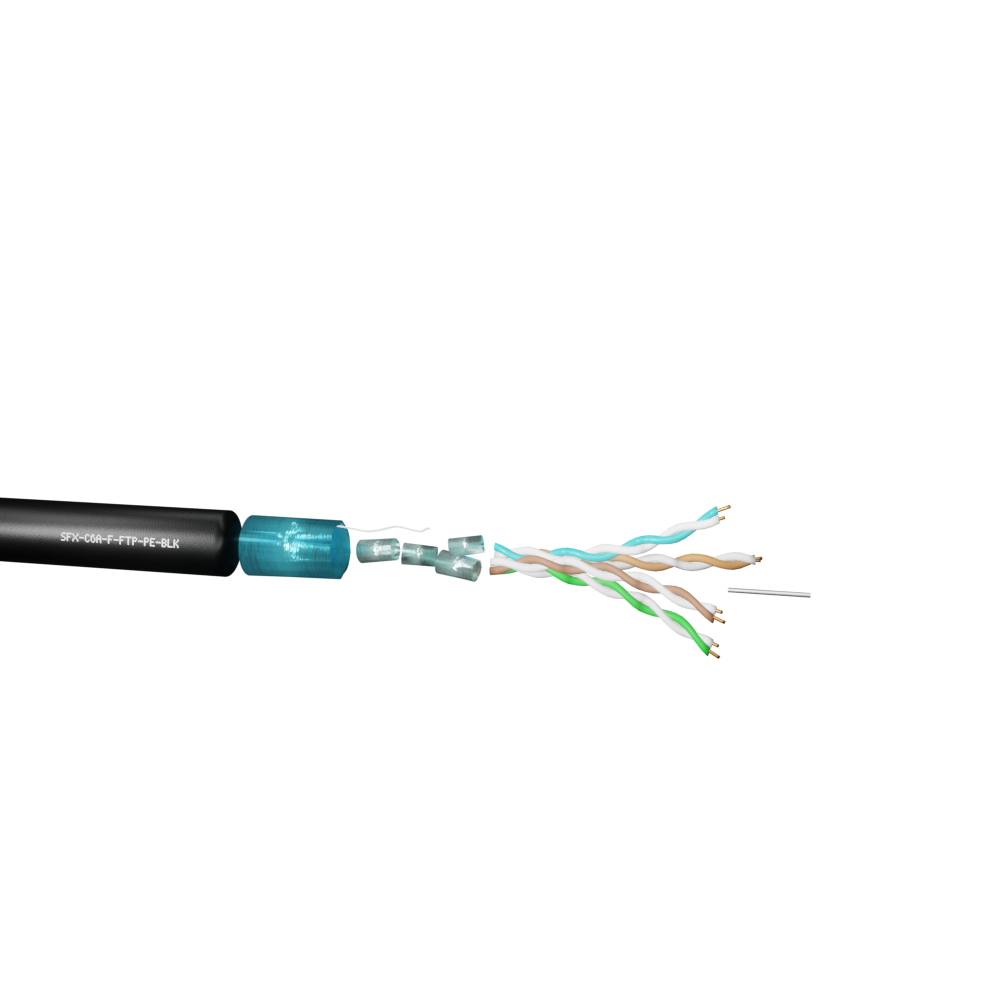 Cat6a F/FTP External Cable – Black PE – 305m