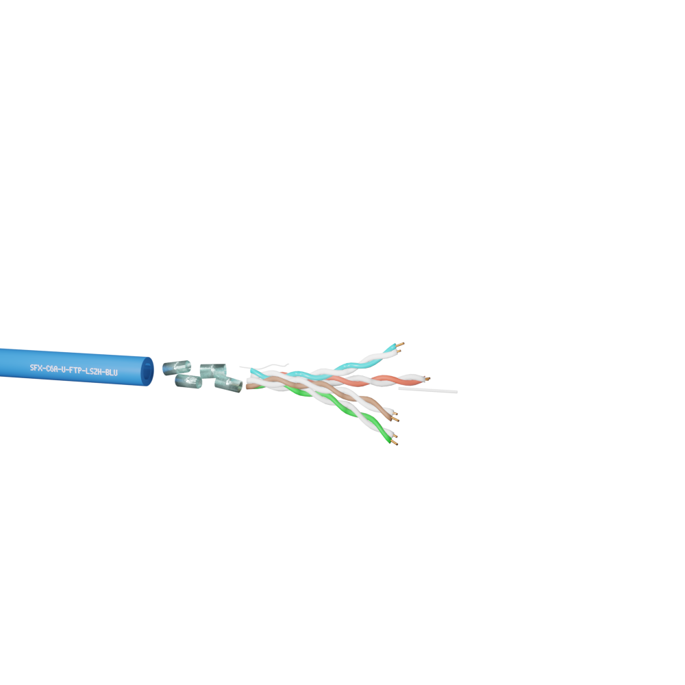 Cat6a U/FTP Cable – Blue LSZH – Cut to Length