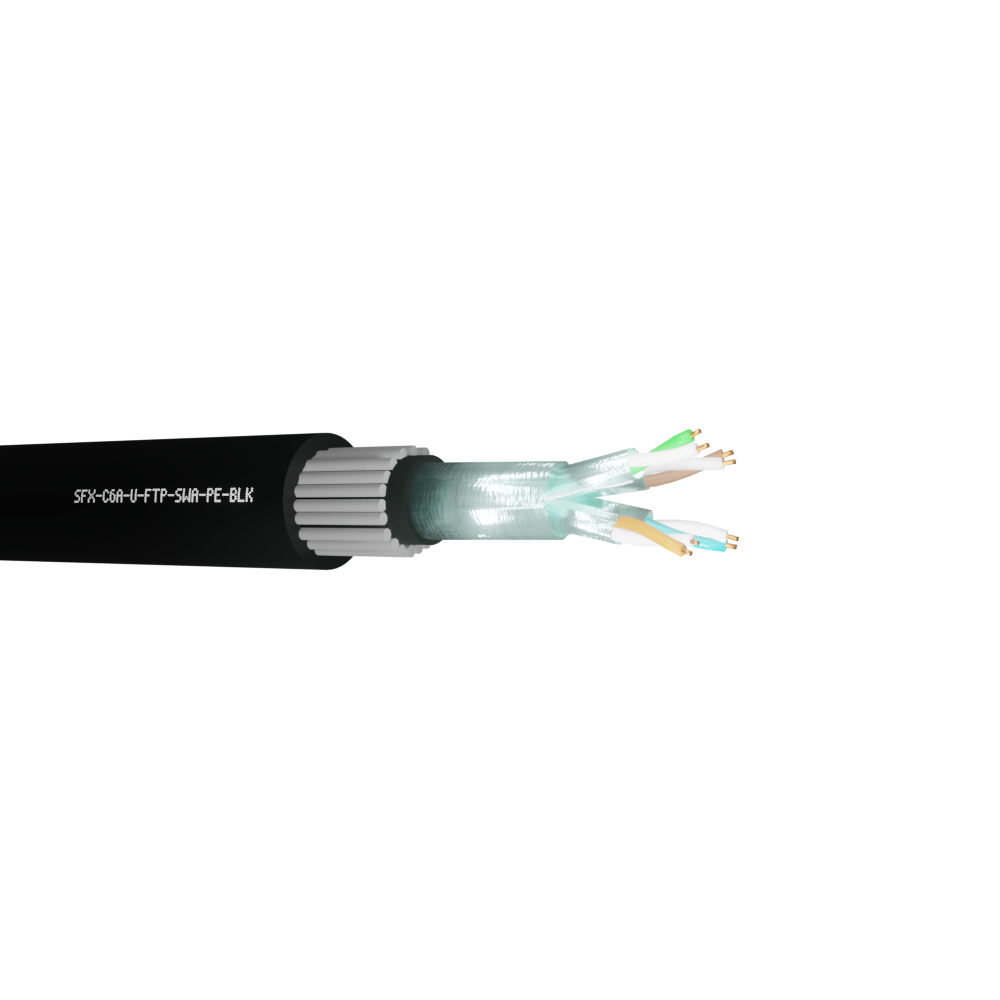 Cat6a U/FTP SWA External Cable – Black PE – 50m