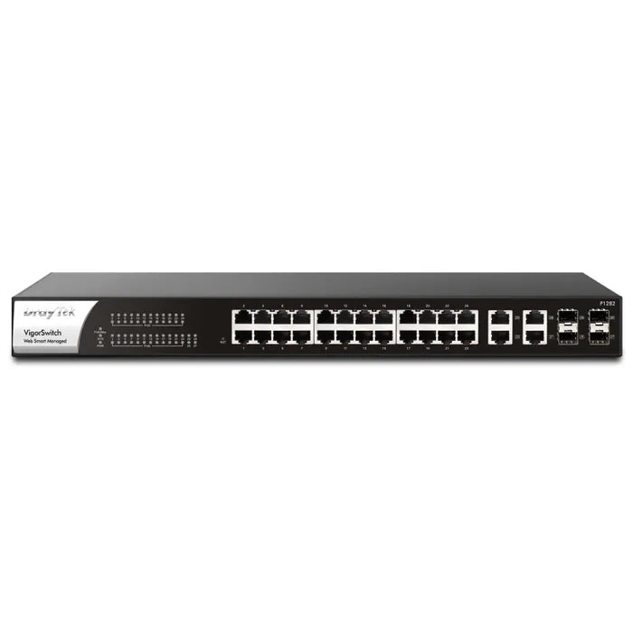 DrayTek VigorSwitch P1282 24-Port Gigabit PoE+ Managed Switch with 4 SFP Uplinks
