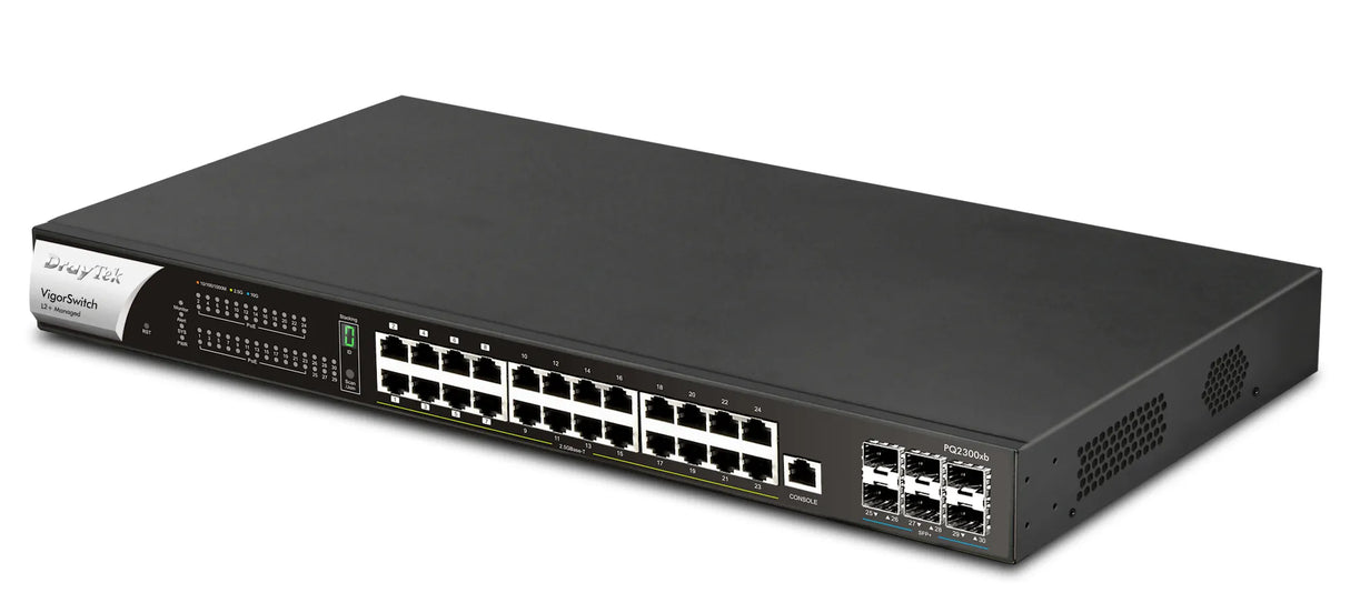 DrayTek VigorSwitch PQ2300xb 24-Port 2.5GbE PoE++ Managed Switch with 10Gb SFP+