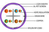 Data Cable Category 6 4 Pairs FTP LSZH - Purple 305m