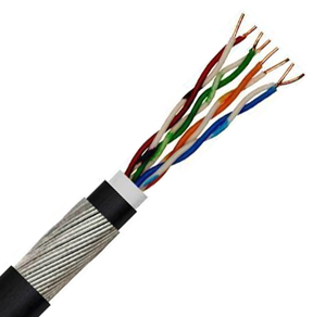 Armoured Cat6 cable with steel wire armour