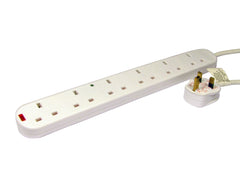 6 Way Surge Protected Power Extension - 2mtr