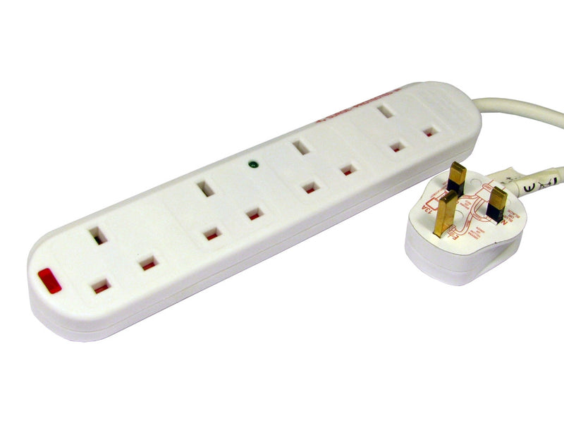 4 Way Surge Protected Power Extension - 3 mtr