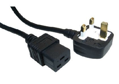 UK to IEC C19 Power Cable - 2 Mtr