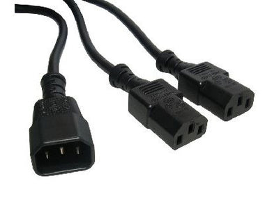 IEC Extension Cable C14 to 2 x C13 - 2.5 Mtr