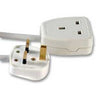 Single Trailing Socket White - 1 Mtr