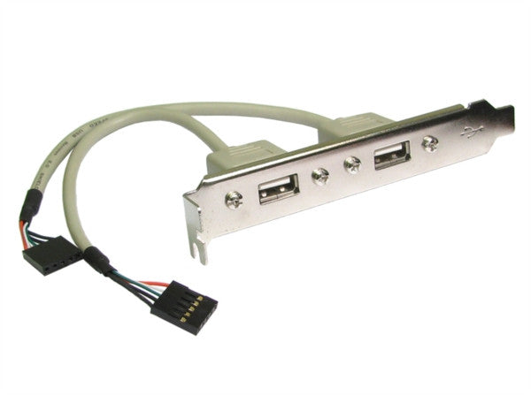USB 2.0 Twin Plate with 5 Pin Headers - 0.18 mtr