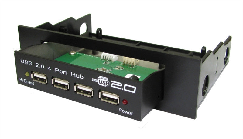 USB 2.0 4 Port Internal Hub for 3½ & 5¼ Black Drive Bay