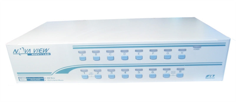 VGA KVM switch with PS/2 and serial control - 16 port