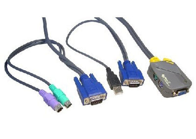 Micro 2 Port PS/2 KVM With PS/2-USB Leads