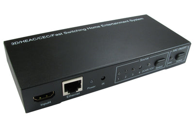 4 Port Hdmi 1.4 Switch Supports Hec (ethernet) Arc Audio Return