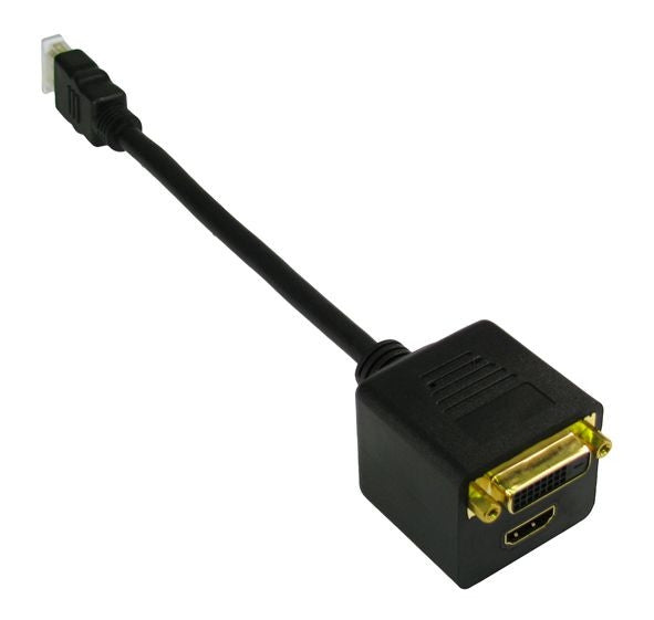 15cm Hdmi Male - Hdmi F & Dvi F Stub Adaptor