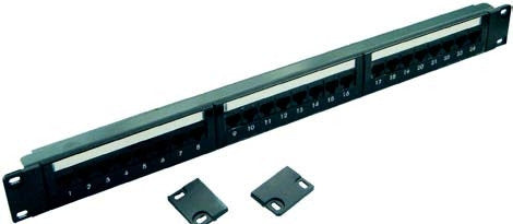 24 Port 1U Black Excel Plus Cat6 RJ45 UTP Patch Panel