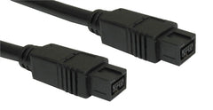 9 pin male - 9 pin male firewire 800-800 black cable